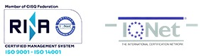 RINA — Sistema de gestión certificado ISO 9001 · ISO 14001, acreditado por IQNet